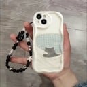 Pouzdro na Samsung Galaxy S25 Ultra S kočičím motivem Černé kočky Řetízek na ruku Silikon a akryl Obal s kočkami 6