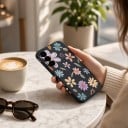 Pouzdro na Samsung Galaxy S26+ Silikonový kryt s kreslenými květinami Ochrana fotoaparátu Obal na mobil Kytičky a lístky 3