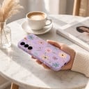 Pouzdro na Samsung Galaxy S26 Silikonový kryt s kreslenými květinami Ochrana fotoaparátu Obal na mobil Kytičky a lístky 11