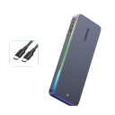 Pouzdro na SSD disk s RGB podsvícením Rychlost 20 Gb/s Podpora až 8 TB Pro M.2 NVMe i SATA Hliníková slitina Šedé K notebooku i PC 1
