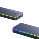 Pouzdro na SSD disk s RGB podsvícením Rychlost 20 Gb/s Podpora až 8 TB Pro M.2 NVMe i SATA Hliníková slitina Šedé K notebooku i PC 3
