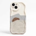 Pouzdro se psem na Samsung Galaxy A16 5G Řetízek z korálků na zápěstí Odolné Chrání rohy i fotoaparát Krémové Kudrnatý pejsek v posteli 5