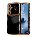 Pouzdro se zlatými vlnitými okraji na Samsung Galaxy A16 Srdíčka na boku Odolné Ochrana fotoaparátu 3,5 mm a displeje 1,5 mm Lesklé 10
