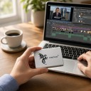 Použitý SSD 256 GB s rozhraním SATA III 2,5" o rozměrech 10 x 7 x 0,7 cm v bílé barvě jako hlavní disk pro notebook i počítač a hry 2