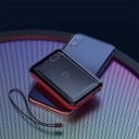 Power Bank 10000 mAh with Wireless Phone Charging 10 W Fast Charging QC 3.0 up to 18 W USB-C and Micro USB Inputs 9.4 x 6.2 x 2.5 cm 2