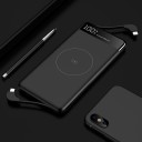 Powerbankki langattomalla latauksella 10000 mAh Sisäänrakennetut Lightning- ja Micro USB -kaapelit Lataustilan näyttö Mitat 14,5 x 6,8 x 1,7 2