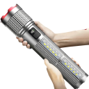 Powerful LED Torch with Telescopic Zoom USB-C Rechargeable 23 × 4.5 × 5.7 cm with Display and Power Bank Function 2