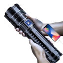 Powerful Rechargeable LED Torch 100 W Range 1000 m USB-C 15000 mAh Telescopic Zoom 5 Modes Black Outdoor Light 4