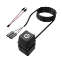 Pöytätietokoneen kytkin 1,8m kaapelilla RGB-taustavalolla 7 väriä Virtakytkin PC:lle Pelitarvikkeet 2 x 2 x 3,1 cm 3