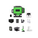 Poziom laserowy 8 linii Niemcy LD Zielona wiązka Samopoziomujący 360° IP54 Akumulator litowo-jonowy 6800mAh Zestaw z uchwytem, pilotem i torbą 3