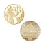 Pozlacená sběratelská mince s egypským bohem Anubisem 4 cm Egyptská oboustranná pamětní mince Replika starověké mince s egyptským bohem Mince s pyramidou a Anubisem 4