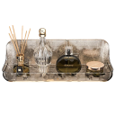 Prateleira de banho em acrílico 24x9x8 cm Organizador de parede transparente sem perfuração Suporte para cosméticos Decoração para chuveiro e lavatório 2