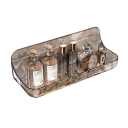 Prateleira de banho em acrílico 24x9x8 cm Organizador de parede transparente sem perfuração Suporte para cosméticos Decoração para chuveiro e lavatório 5