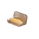 Prateleira de banho em acrílico para parede 12x9x8 cm Organizador transparente sem perfuração Suporte para cosméticos Decoração para lavatório e chuveiro 2