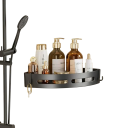 Prateleira de canto para casa de banho sem perfuração 30,5x22x4,5 cm Suporte adesivo para chuveiro Prateleira de plástico com capacidade até 15 kg Organizador de casa de banho 2