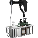 Prateleira de casa de banho em alumínio sem perfuração 28x10x10,5 cm Cesto para banheira Organizador de chuveiro Suporte para cosméticos Espaço de armazenamento Suspensão 36 cm 12