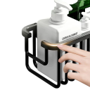 Prateleira de casa de banho em alumínio sem perfuração 28x10x10,5 cm Cesto para banheira Organizador de chuveiro Suporte para cosméticos Espaço de armazenamento Suspensão 36 cm 6