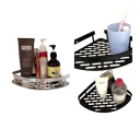 Prateleira de chuveiro de canto 29x22x5,5 cm Organizador triangular para casa de banho Sem perfuração Alumínio inoxidável Autocolante Suporte para cosméticos 3