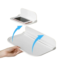 Prateleira de parede dobrável Organizador de banheiro Suporte prático para pequenos objetos Prateleira de plástico para banheiro Dimensões 18x11 cm 2