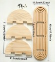 Prateleira de parede em madeira 45 x 21,5 cm Profundidade 11,5 cm Design em arco de três andares Prateleira decorativa para parede Decoração moderna 2