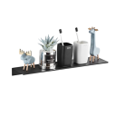 Prateleira de parede moderna para casa de banho 50x12 cm Estante metálica para parede da casa de banho Prateleira de arrumação para cosméticos e acessórios Montagem com parafusos 5