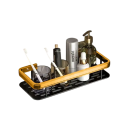 Prateleira retangular para casa de banho 30x13x5,5 cm Prateleira de chuveiro autocolante em inox Sem perfuração Organizador de cosméticos e acessórios 4