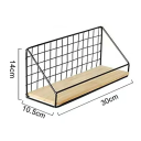 Prateleira suspensa com estrutura metálica e prateleira de madeira 30 x 10,5 x 14 cm Tamanho M Prateleira industrial de parede Decoração de madeira 2