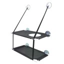 Prateleira suspensa dupla para animais de estimação com ventosas para vidro e correias de nylon Dimensões 50 x 30 cm 2