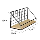 Prateleira suspensa tamanho S 25 x 10 x 13 cm Estrutura metálica com prateleira de madeira Prateleira de parede moderna para casa de banho, cozinha 2