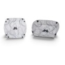 Prato de camping dobrável leve e portátil 19,5 x 5 cm bordas elevadas com fechos brancos com padrão de curvas de nível utensílios para a natureza 1