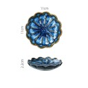 Prato de cerâmica com motivo floral 11 x 2,2 cm pequeno prato decorativo para servir sobremesas e petiscos 5