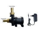Přečerpávací čerpadlo 24 V s kabeláží a adaptérem 220 V Trny na hadici 14 mm Průtok 800 l/h Výtlak 7 m Příkon 26 W Krytí IP68 Černé 2