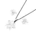 Precieuze bijenketting 45 cm en oorbellen Sieraadset van roestvrij staal voor vrouwen en meisjes Zomer strand trouwcadeau Modeaccessoire 2