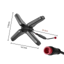 Predný svetlomet 4W v tvare X pre elektrickú kolobežku Segway Ninebot ZT3 ZT3 Pro Vodotesný ABS reflektor 11,9 x 14,1 cm s káblom 20,6 cm 2