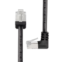 Prémiový síťový patch kabel RJ45 Cat6a s 90° konektorem 3 m FTP 28AWG T568B černý úzký LAN kabel pro router switch notebook TV 1