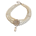 Premium parelketting 39,6 x 9,1 cm Franse luxe ontwerp Legering Steentjes Bloemmotief Elegante sieraden 4