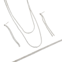 Premiumm 3-in-1 set van glanzende sieraden Ketting Armband Oorbellen Koperlegering Minimalistische lichte luxe voor vrouwen 2