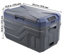 Prenosná autochladnička 30 l 618×376×372 mm modro šedá kompaktná do auta na cestovanie kempovanie aj dlhšie jazdy 2
