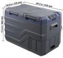 Prenosná autochladnička 32 l kompaktná 618×376×442 mm šedá do auta na cestovanie výlety aj kempovanie 2