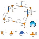 Prenosná hracia doska na hádzanie vreciek a krúžkov 71 x 71 x 46,5 cm farebná vonkajšia hra pre deti aj dospelých na záhrade alebo pláži 3