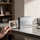 Prenosná kapesná fototlačiareň bez atramentu s Bluetooth, tlač fotografií 50 x 76 mm (2x3"), technológia ZINK, strieborná, pre mobil a tablet 2