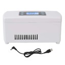 Přenosná lednička na léky Rozsah 0 až 18 °C LCD displej i režim AUTO Napájení přes USB Materiál ABS Bílá barva Na inzulín a cesty 2