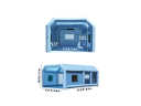 Přenosná nafukovací bouda pro lakování vozidel 8,5 x 4,8 x 3,3 m modrá s ventilátory a ukotvením pro autoservis a detailing 2