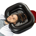 Přenosná nafukovací mycí miska 52 x 58 x 19 cm na mytí vlasů u postele s hadicí a kartáčem Lehká oplachovací miska na vlasy 4