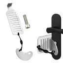 Přenosný bezpečnostní zámek dveří s kovovou konstrukcí 81 × 29 mm mechanická zábrana pro kliky dveří a ochranu vstupu 3