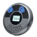 Přenosný CD walkman s Bluetooth vysílačem, vestavěnými reproduktory a sluchátky, LCD displej, 14,6x14,6x3 cm, pro hudbu na cesty 1
