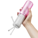 Přenosný elektrický bidet s 5 režimy a nádržkou 250 ml o rozměrech 14,3 x 6 cm s baterií 2000 mAh a USB-C nabíjením v růžovém provedení 3