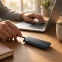Přenosný externí SSD disk 1 TB s rychlostí až 550 MB/s a konektorem USB-C v kompaktním černém provedení pro PC a notebook i PS4 a Xbox 6