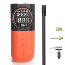 Přenosný kompresor do pneumatik 160 PSI Huštění 20 l/min Baterie 5200 mAh Displej a LED světlo Oranžový Do auta na kolo i motorku 1