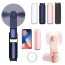 Přenosný mini ruční USB ventilátor s dobíjecí baterií 2000 mAh Powerbanka Funkce tichý provoz Letní osvěžení na cesty do kabelky 1